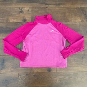 Brooks Running Notch Thermal Hot Pink Fuchsia Mock Neck Pullover Women’s Large